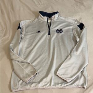 Adidas Gray and Navy Climalite Quarter-Zip Pullover notre dame